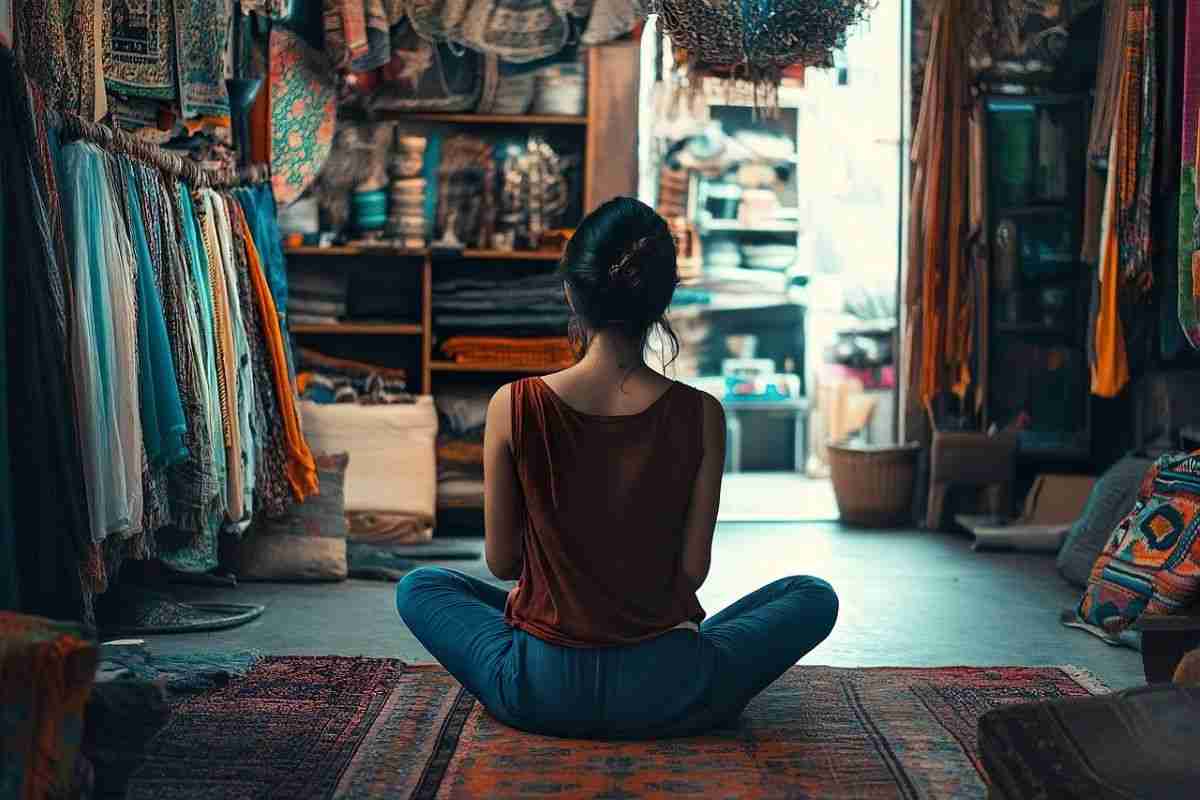 ragazza seduta vestiti