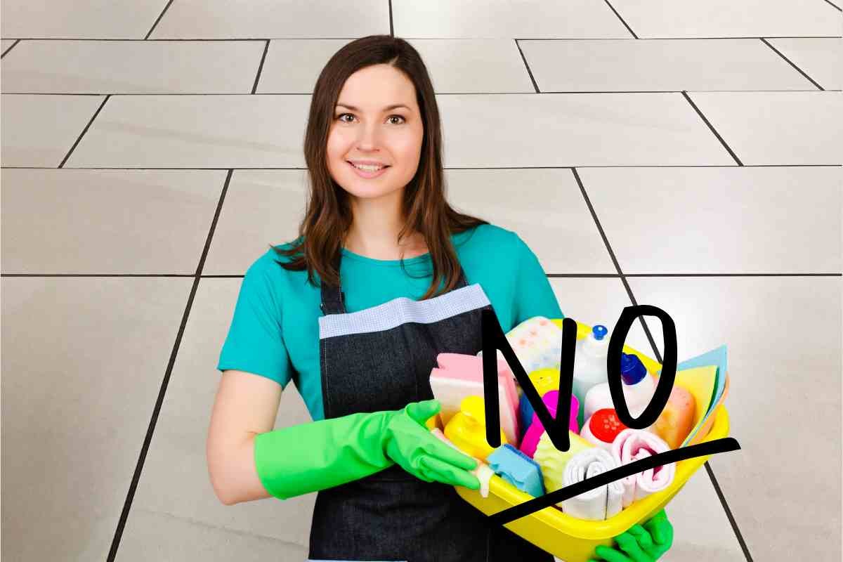 Donna pronta per le pulizie